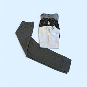 Nike Women’s Gray/ Black Activewear includes joggers and 2 shirts and pullover